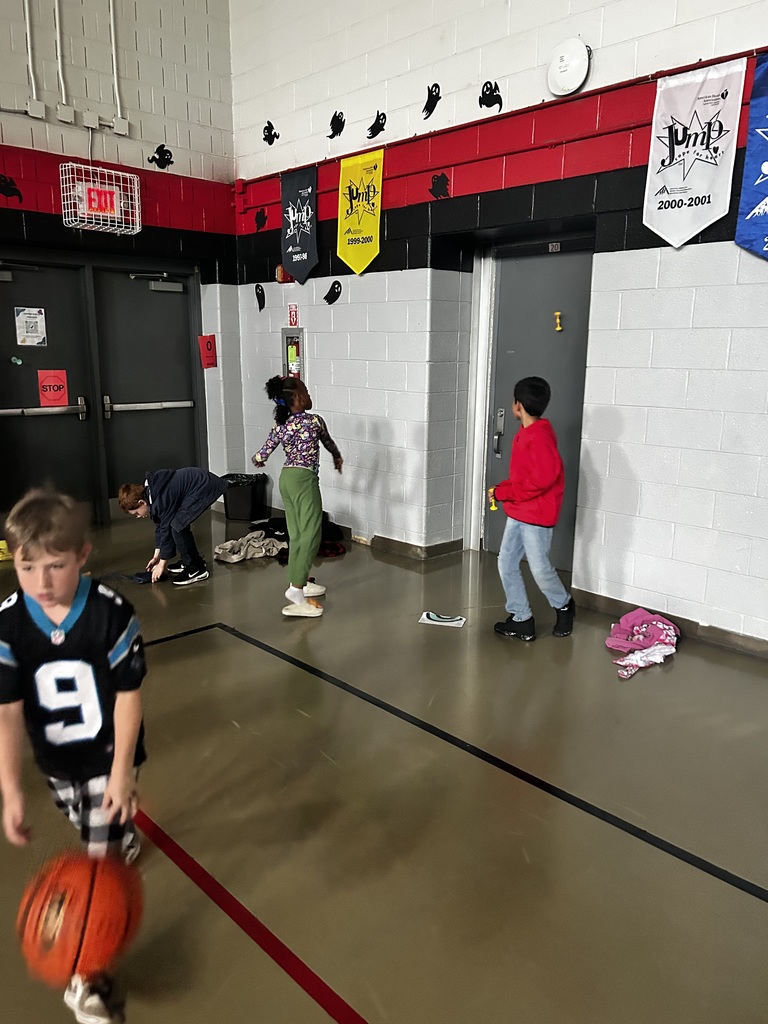 Students play together in gymnasium. 
