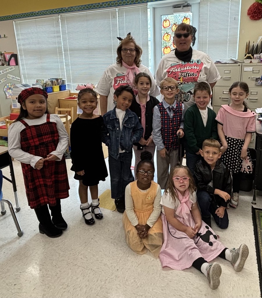 Mrs. Owen's class dressed up for fabulous 50's day!