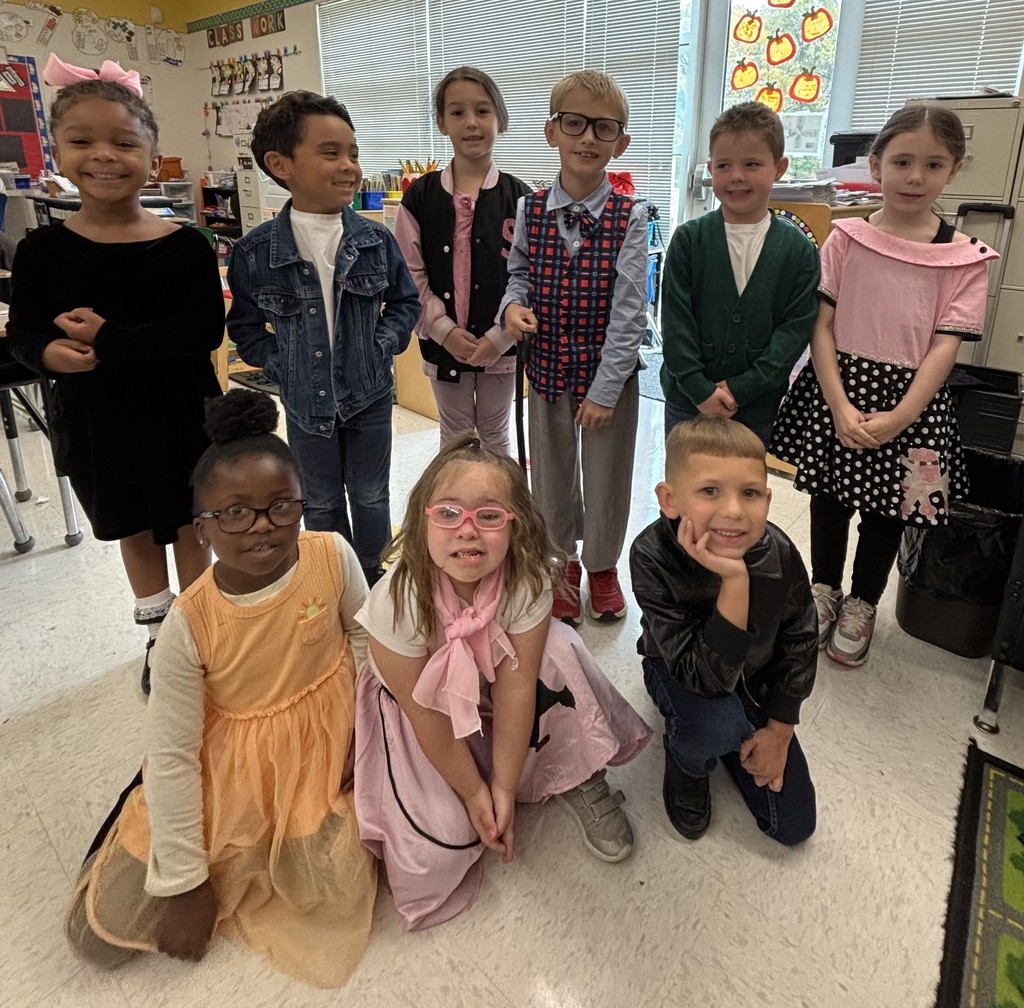 Mrs. Owen's class dressed up for fabulous 50's day!