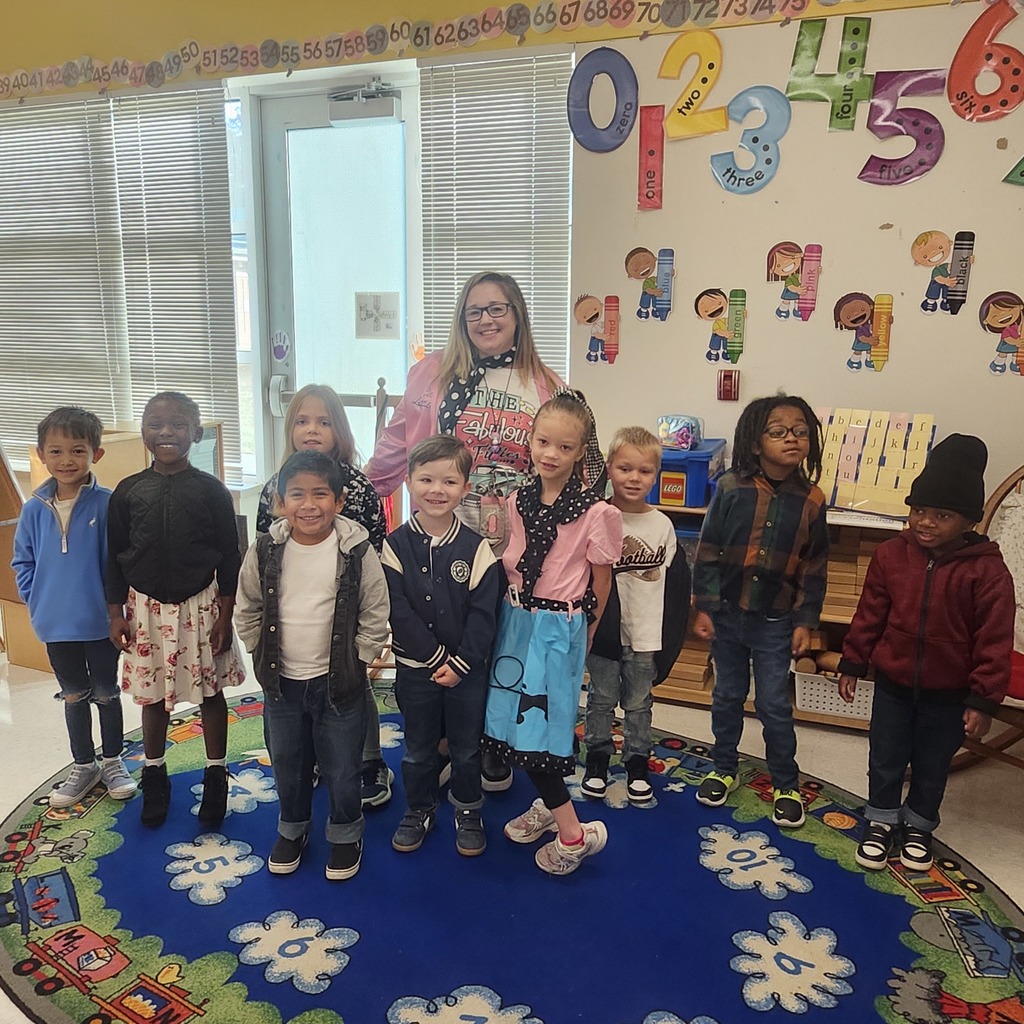 Mrs. Carter's class dressed up for fabulous 50's day!