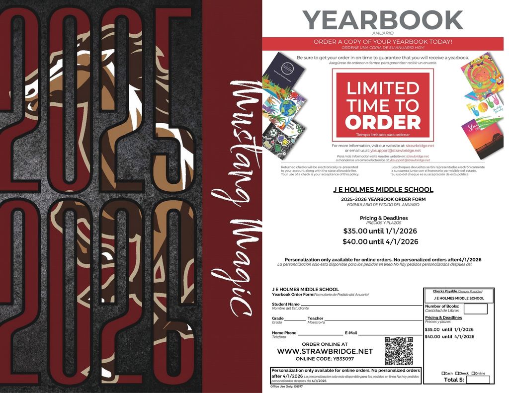 Yearbook cover for 2025-2026 school year