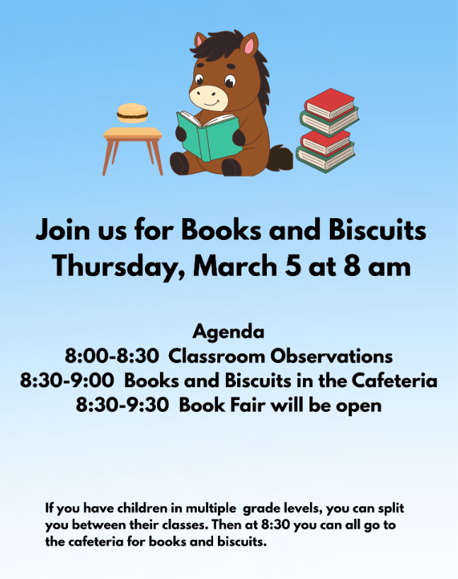 Books and Biscuits Thursday, March 5th at 8:00am