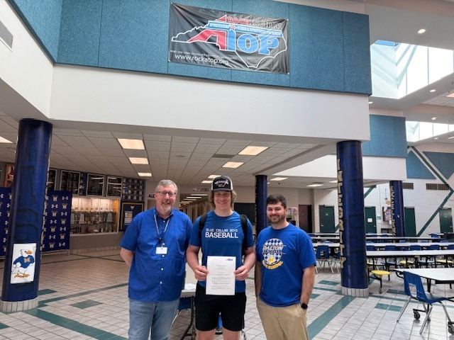 Congratulations to Payton Goins with Assistant Principals Chris Higgs and David Edrington