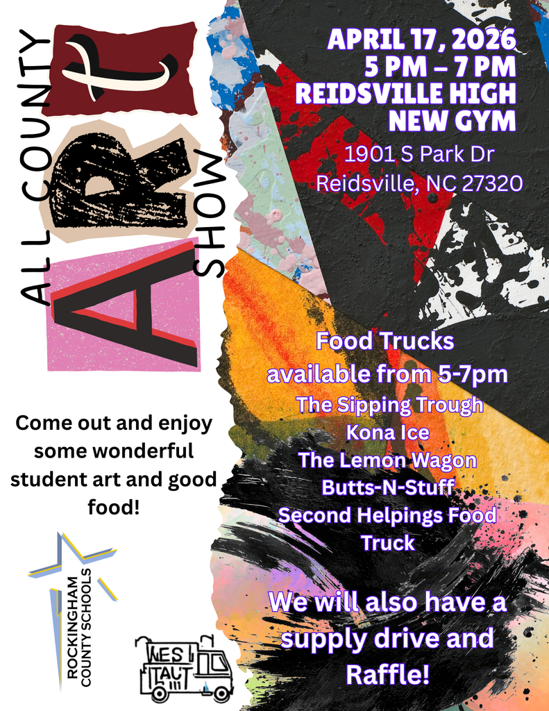 Art Show Flyer - 5-7pm at RHS on April 17th, 2026