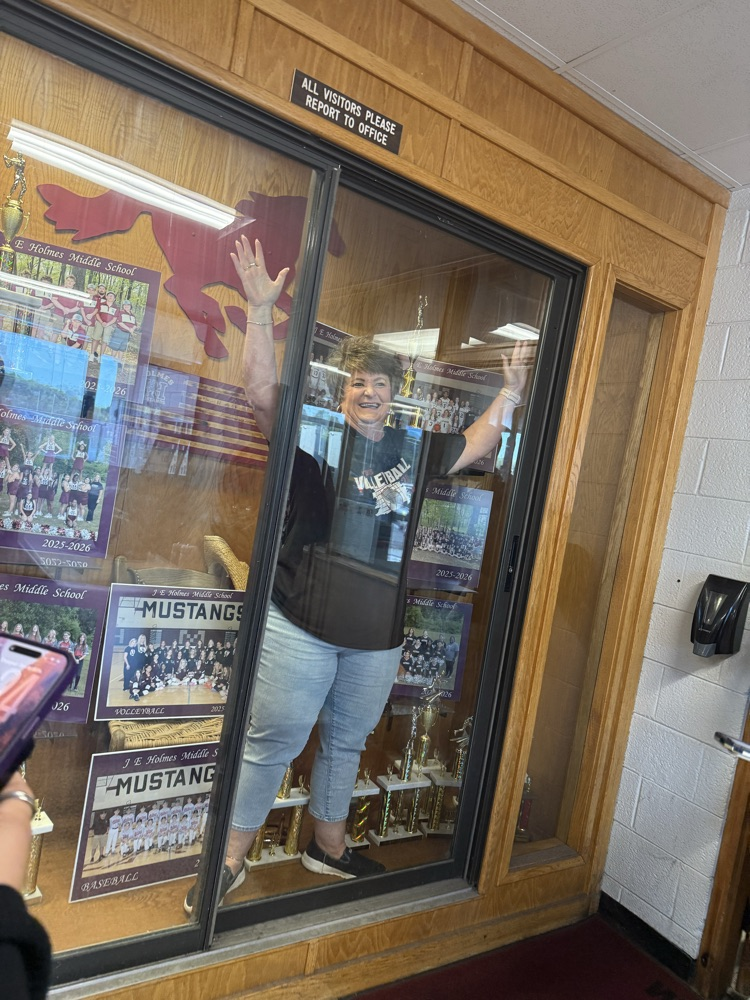 Mrs McCorkle in the trophy case