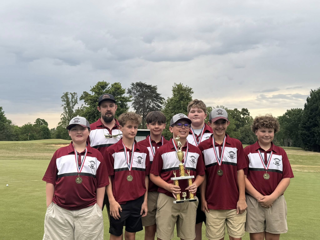 Golf team with 1st place conference trophy