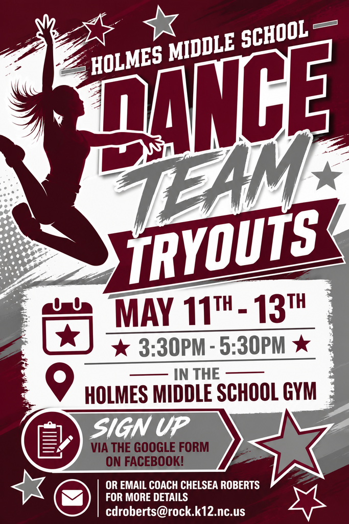 Dance team tryouts are May 11-13 from 3:30-5:30 pm