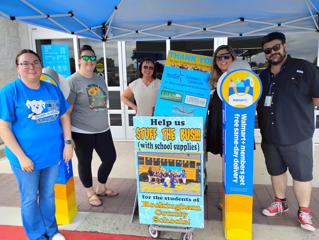 Dillard Academy staff and faculty at the Mayodan Walmart Stuff-the-Bus event