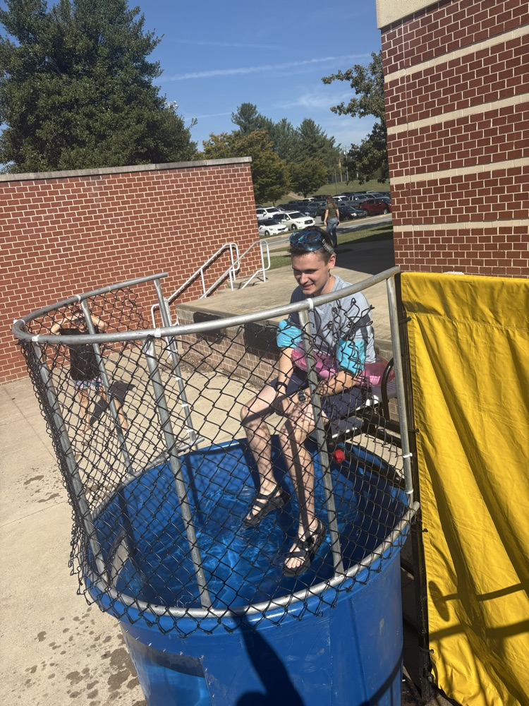 Mr Williams in the dunk tank
