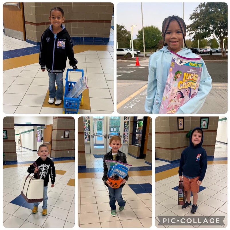 Anything But a Backpack Day at Douglass Elementary (collage photo):