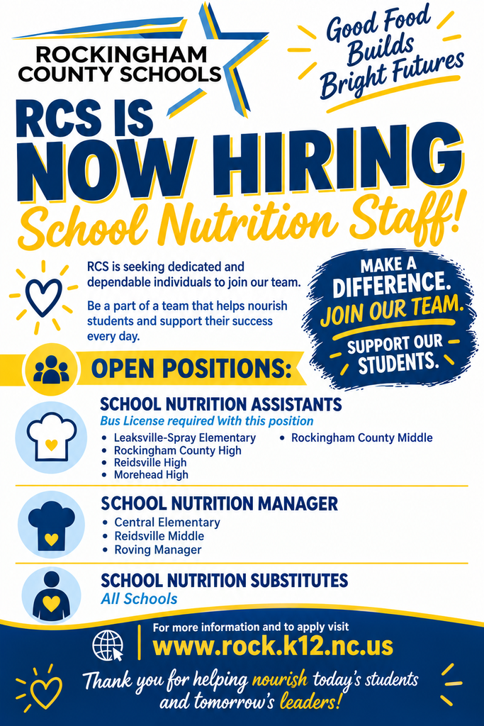 Rockingham County Schools School Nutrition Staff hiring