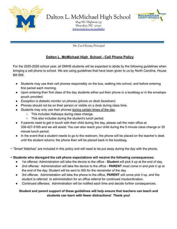 DMHS Cell Phone Policy