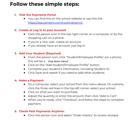 online payment instructions