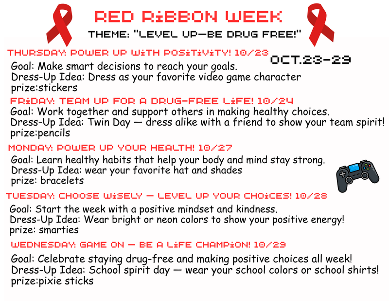 Dress up days for Red Ribbon Week