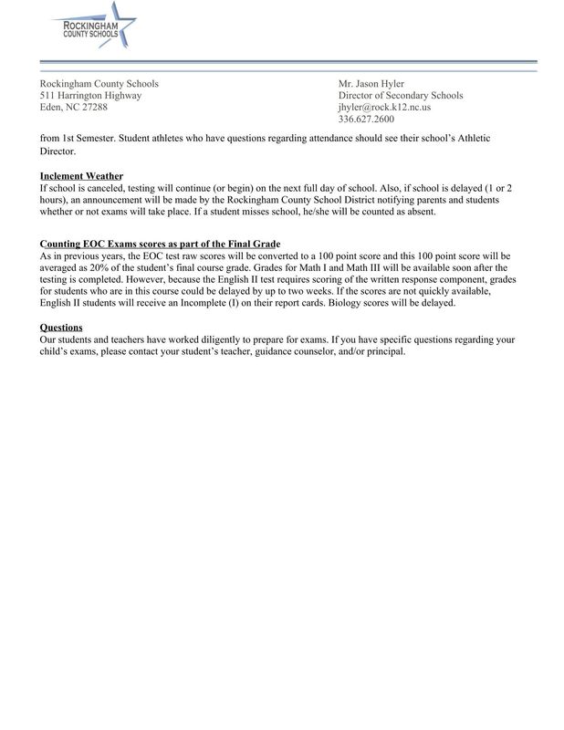 Final Exam and EOC Schedule Page 2