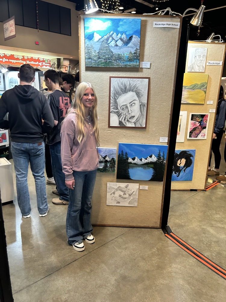 Art students at the Festival of Trees!