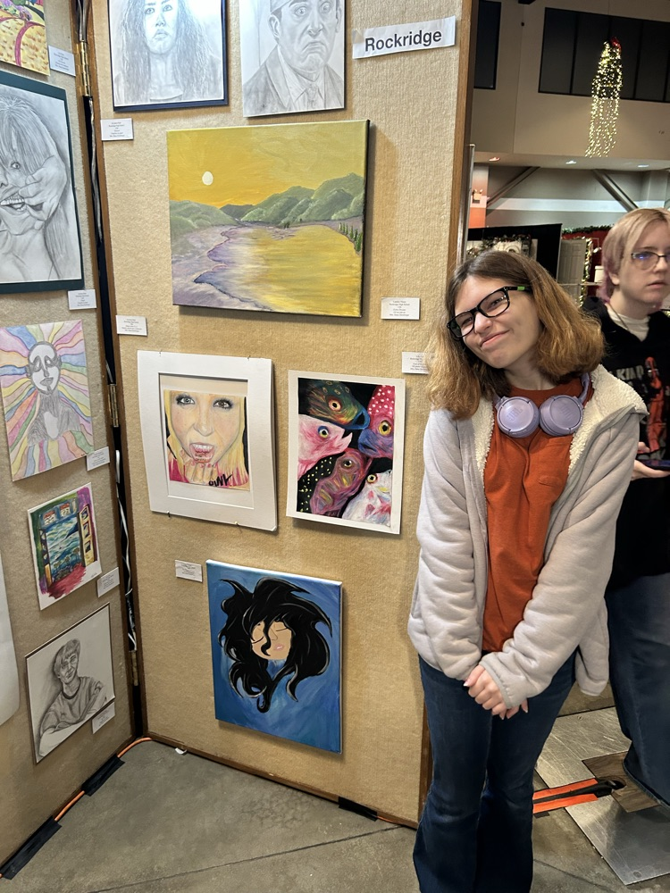 Art students at the Festival of Trees!