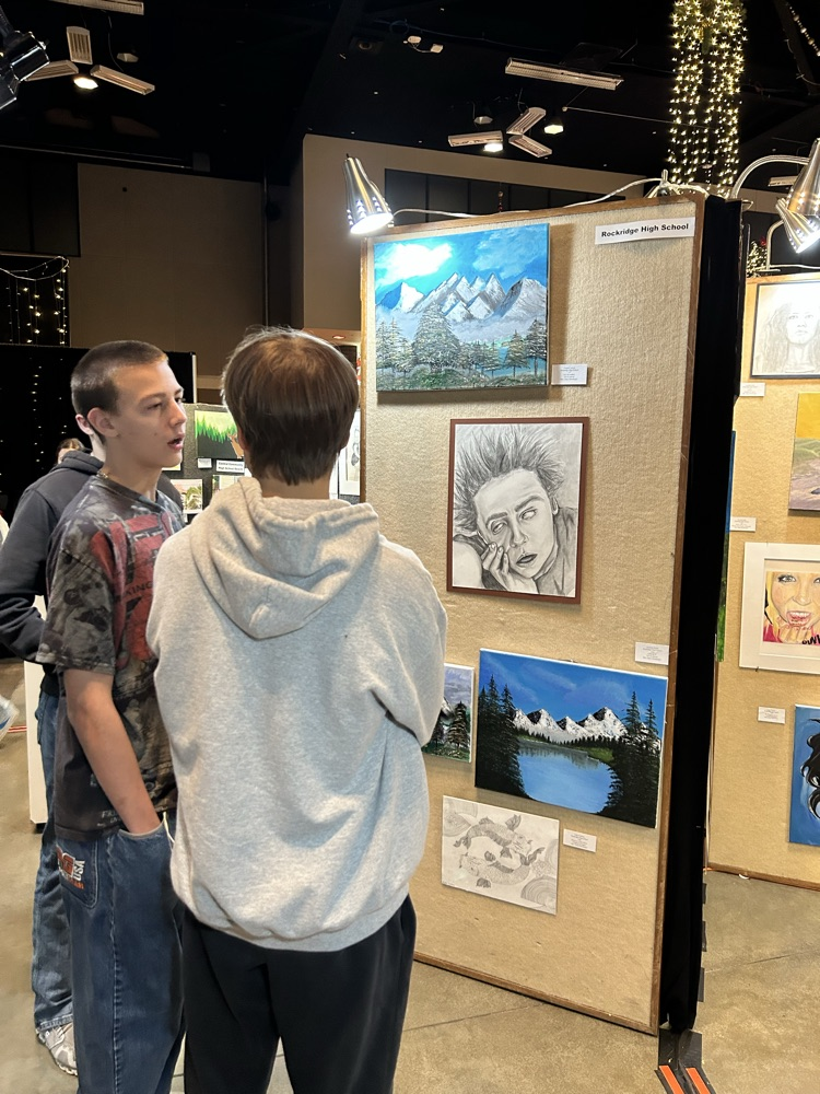 Art students at the Festival of Trees!