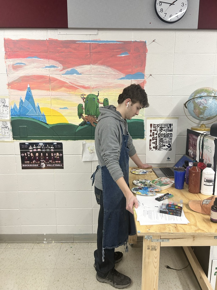 Kyle working on his artwork !