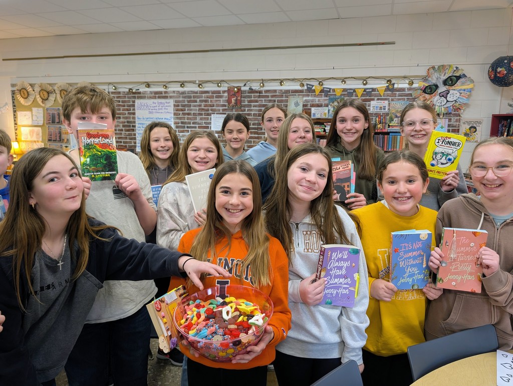 6th graders enjoying a very sweet reading celebration