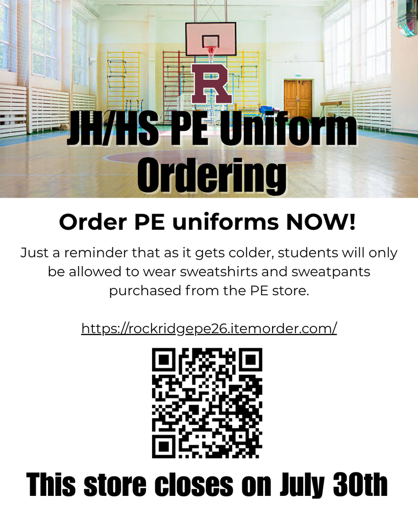 Order your PE uniforms now!