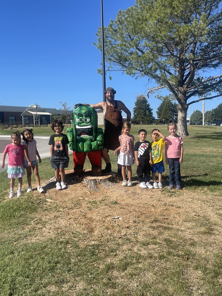 Artist Zack Gardner, melon man and kindergarten students