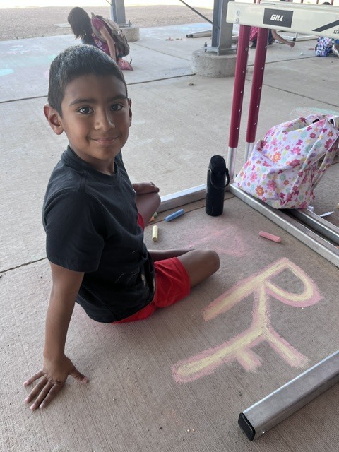 Student with chalk RF