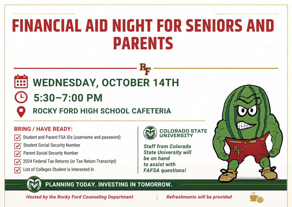 Financial Aid Night for Seniors and Parents 10/14/2026