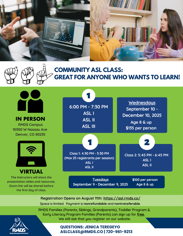 Community ASL Class flyer