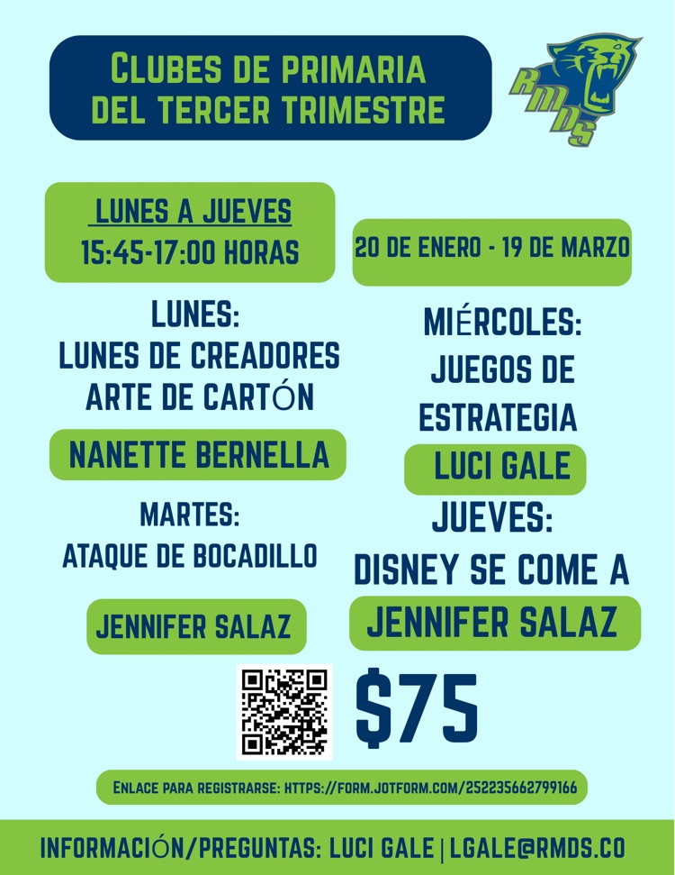 Spanish flyer for 3rd quarter after school program
