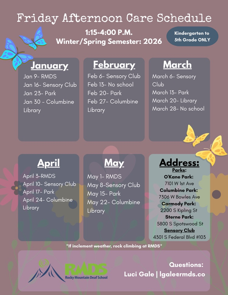 Flyer for Elementary Friday afternoon care, K-5th grade students only