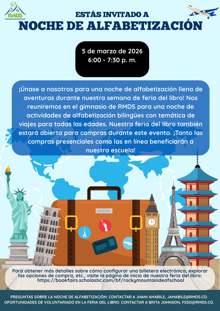 Spanish flyer for literacy night