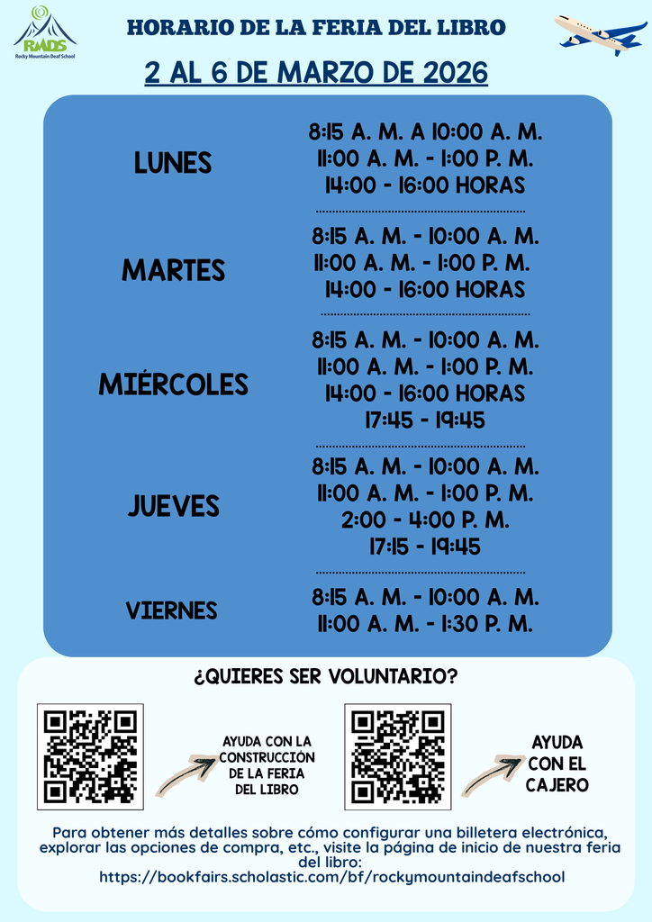 Spanish Flyer for Book Fair Hours