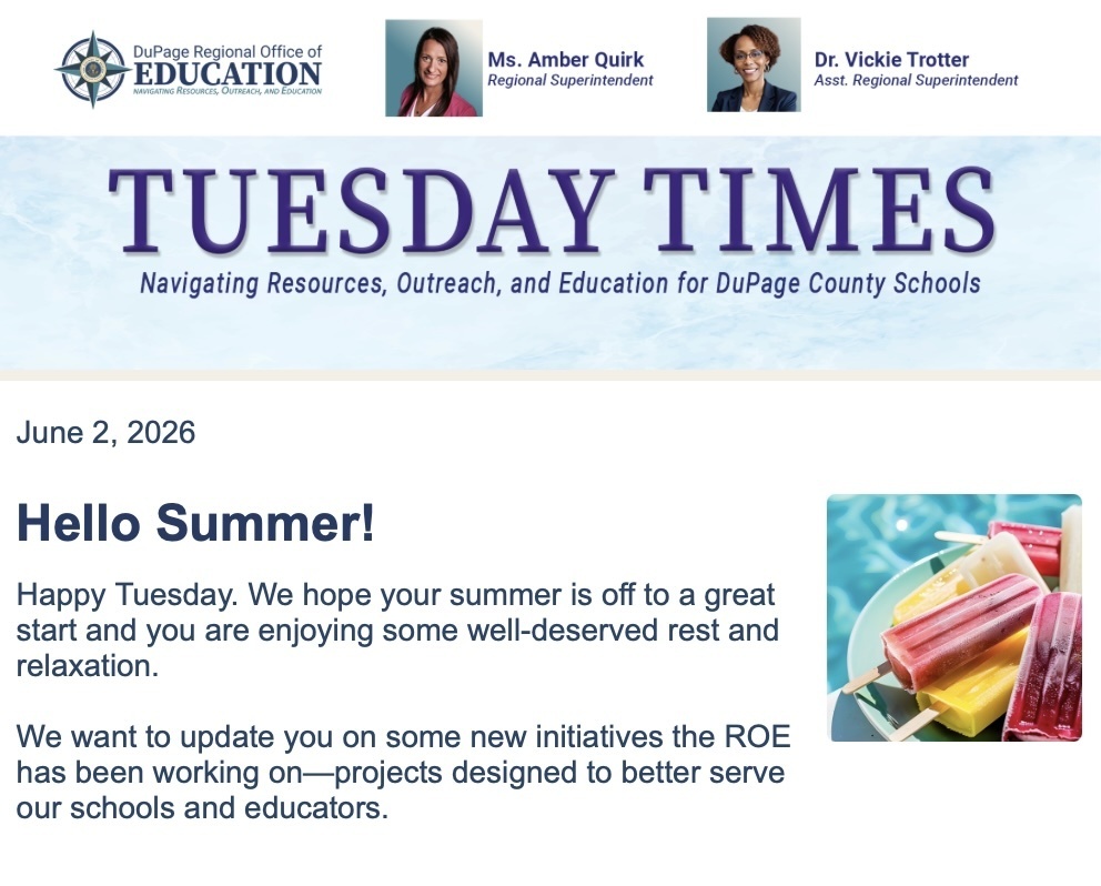 screenshot of the Tuesday Times newsletter