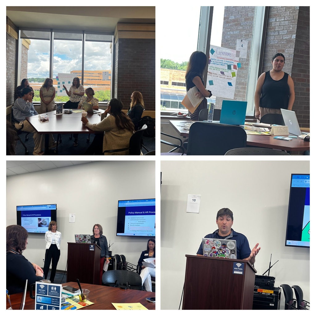 Four photos show different scenes of people in a meeting room. Some sit at a table, others stand. One photo shows a person speaking at a podium.