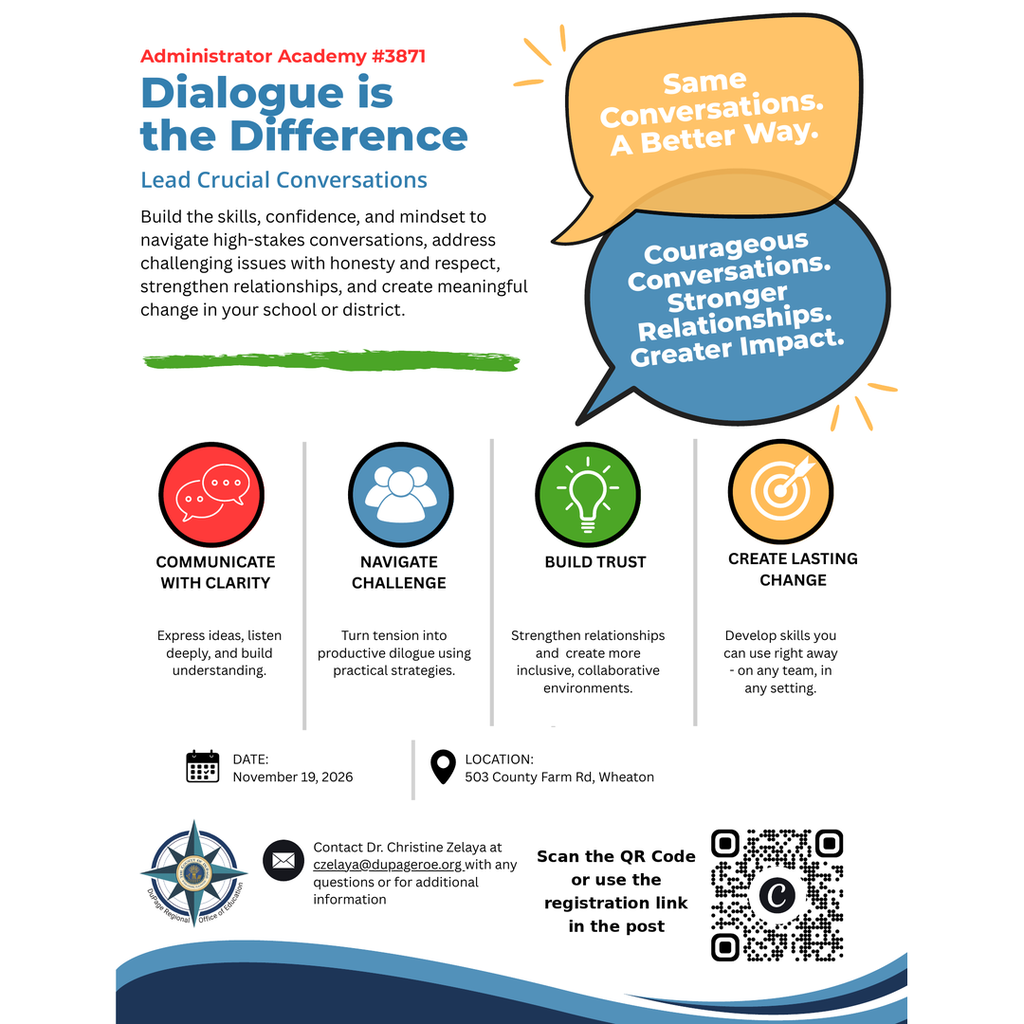 Blue background with a white outline. Four icons show skills to build trust and create lasting change.