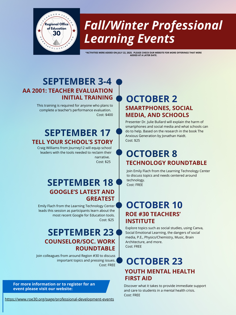 Sept/Oct. Learning Events
