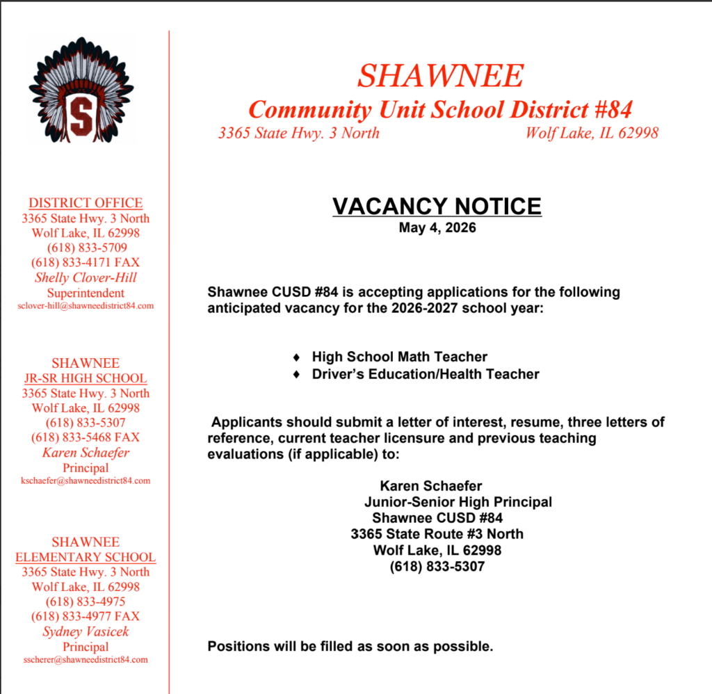 Shawnee job posting