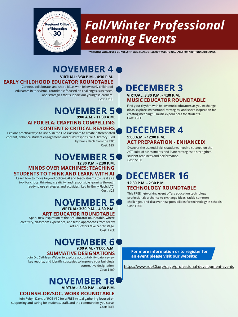 November and December Events