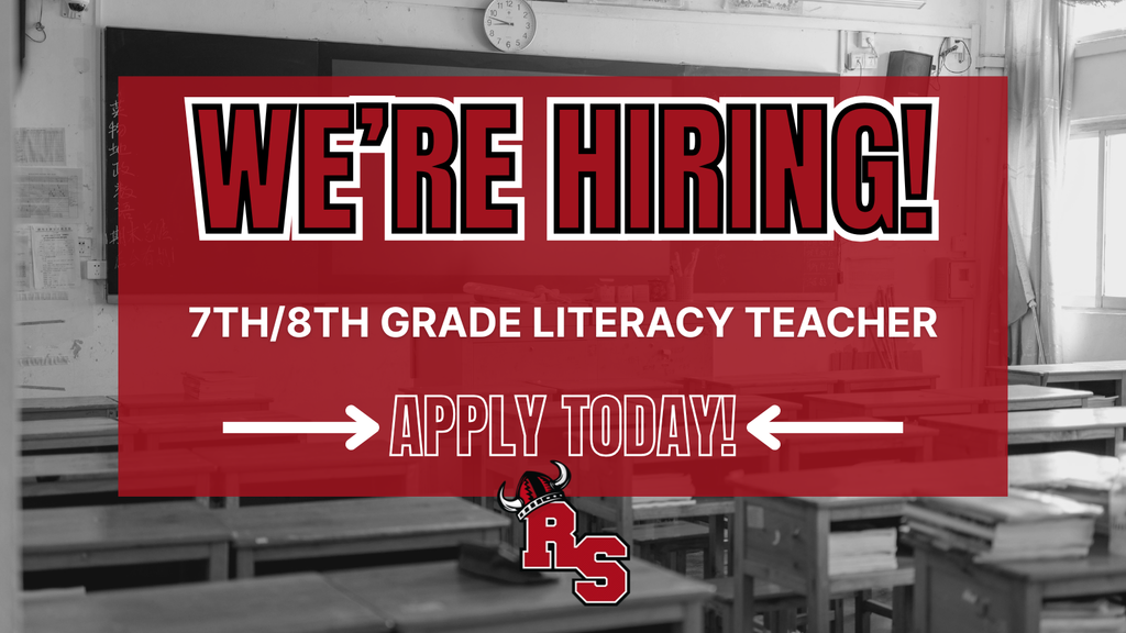 Roland-Story Community School District is looking to hire a 7th/8th grade literacy teacher for the 2026-27 school year.