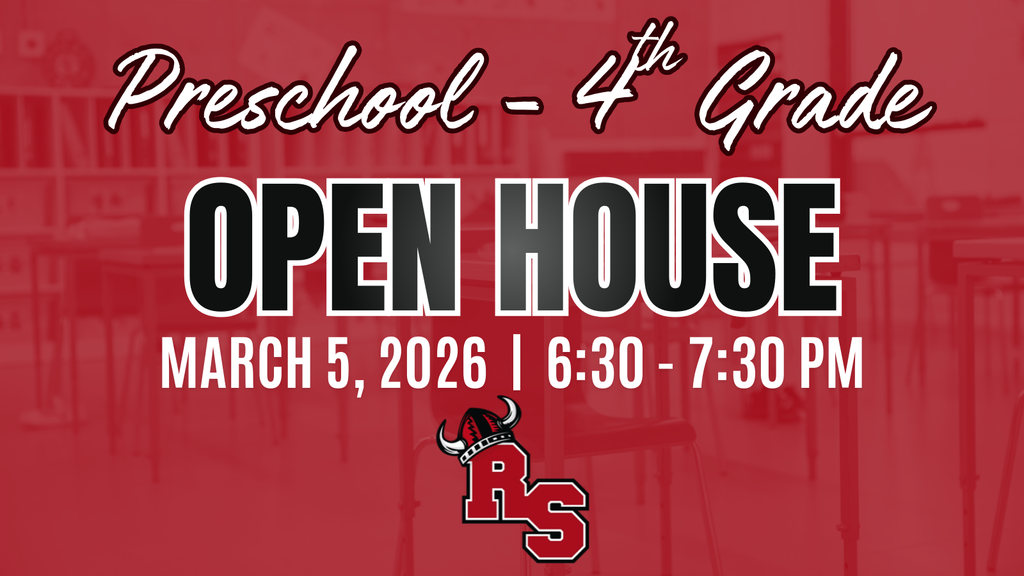 Preschool through 4th grade open house on March 5, 2026 from 6:30 to 7:30pm