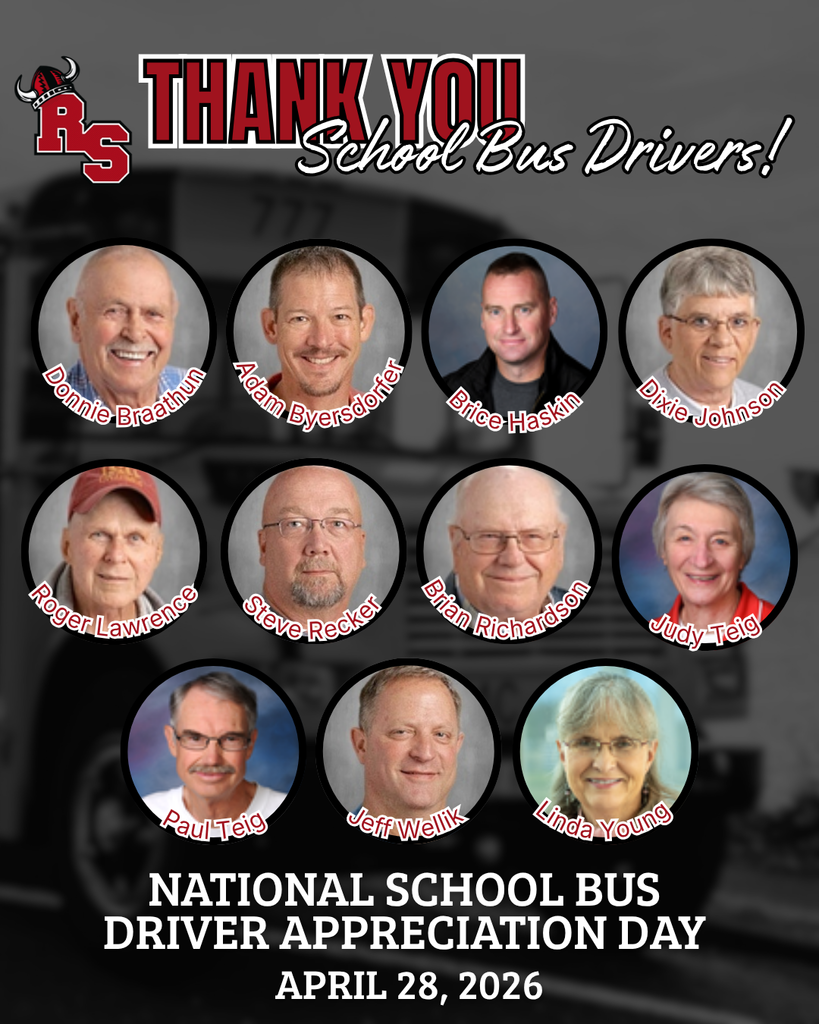 Design thanking school bus drivers, featuring staff headshots with names and date for National School Bus Driver Appreciation Day.