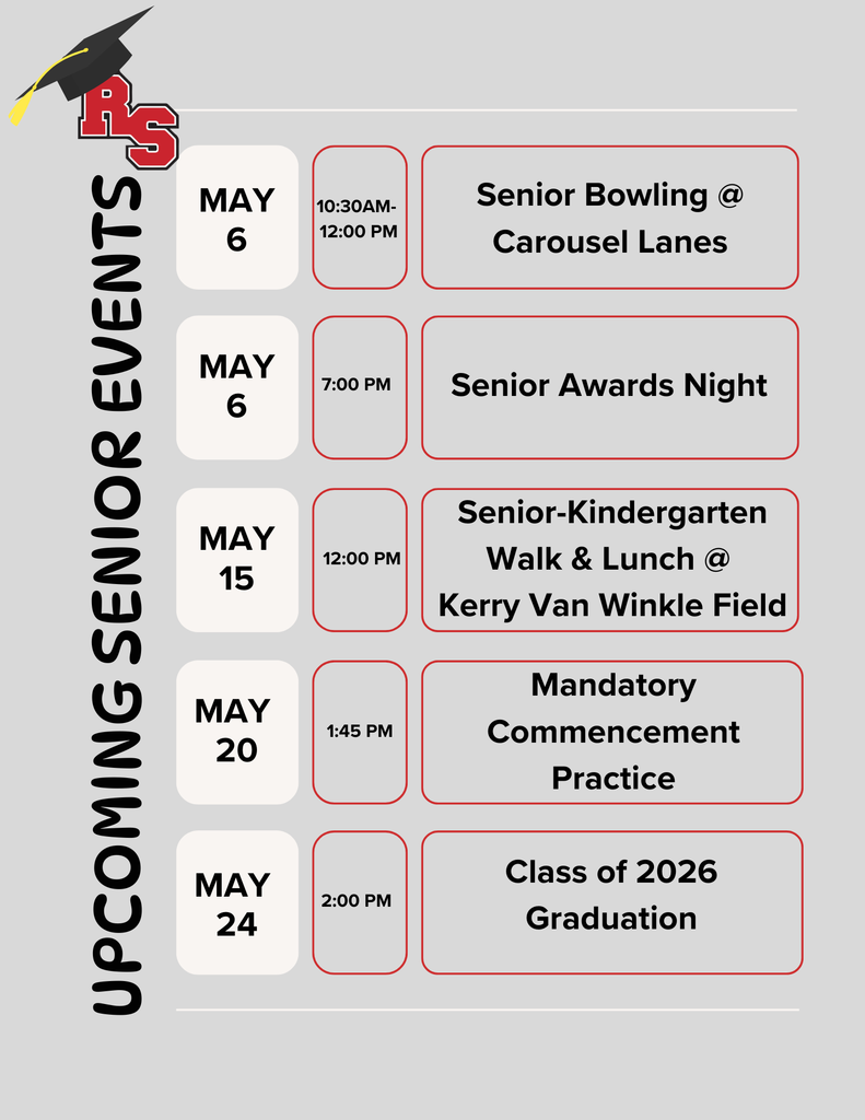 Upcoming Senior Events