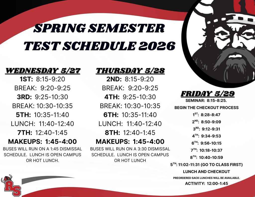 Semester Test Schedule