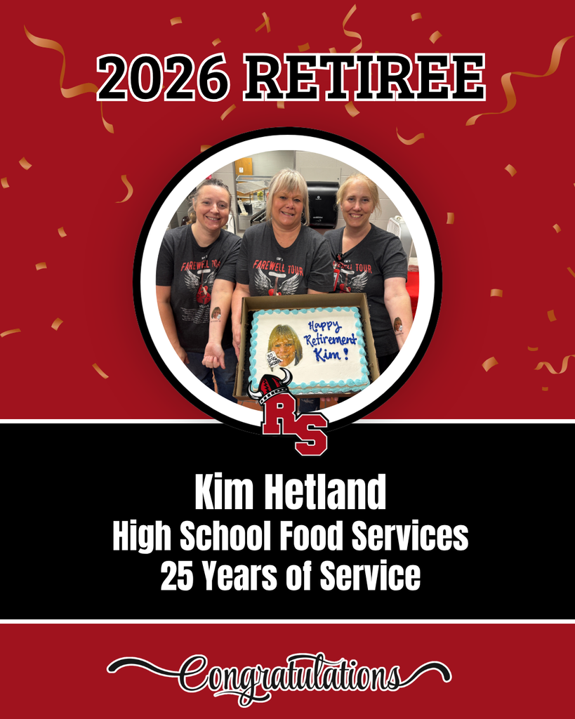Three women holding a cake with the words "Happy Retirement, Kim!" and "25 Years of Service" in a red and black background.