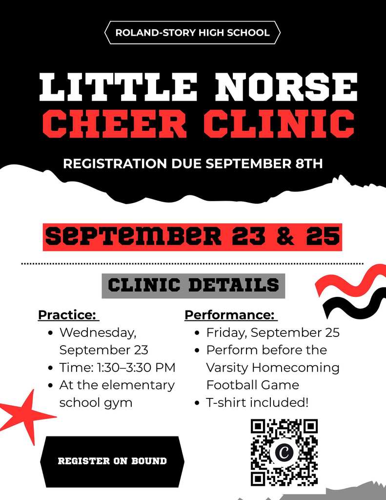 Little Norse Cheer Clinic flyer