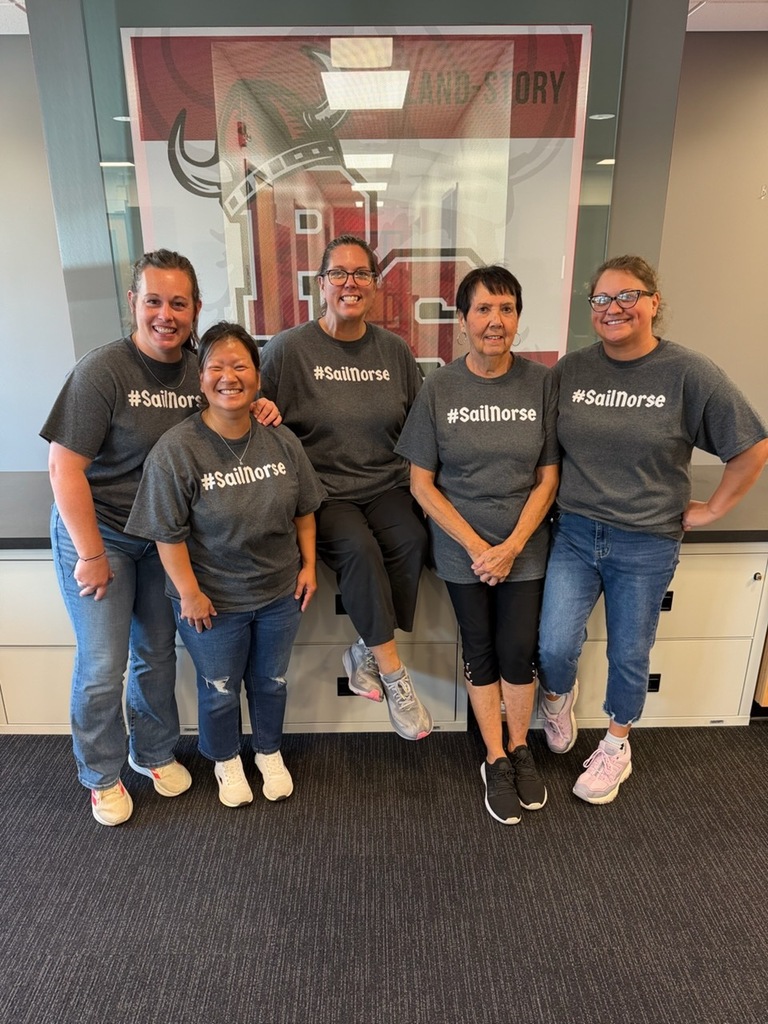 Five people in matching gray t-shirts with "Sailhorse" text pose in a room with a large poster.
