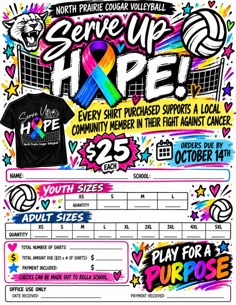 Volleyball Tshirt Order Form