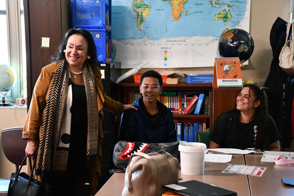 New York State Commissioner of Education, Betty Rosa, visits with students at RFA.
