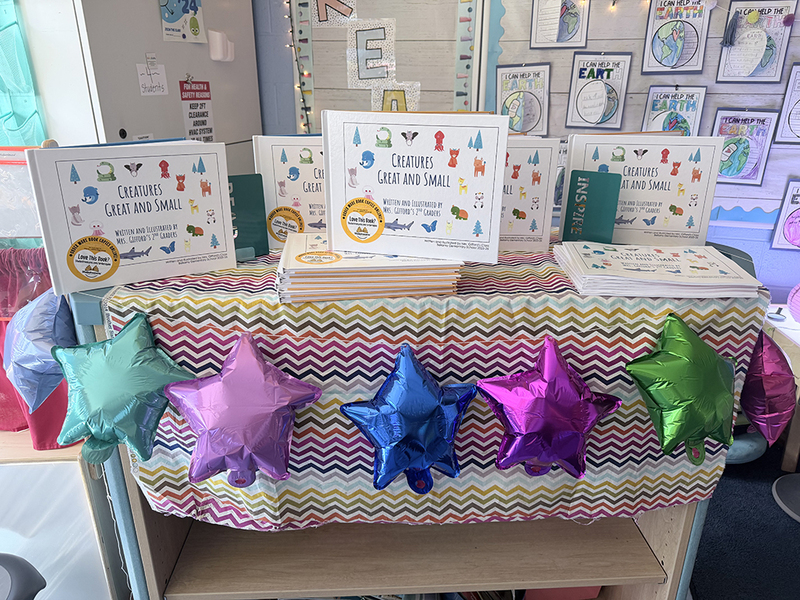 A table displaying books published by students.